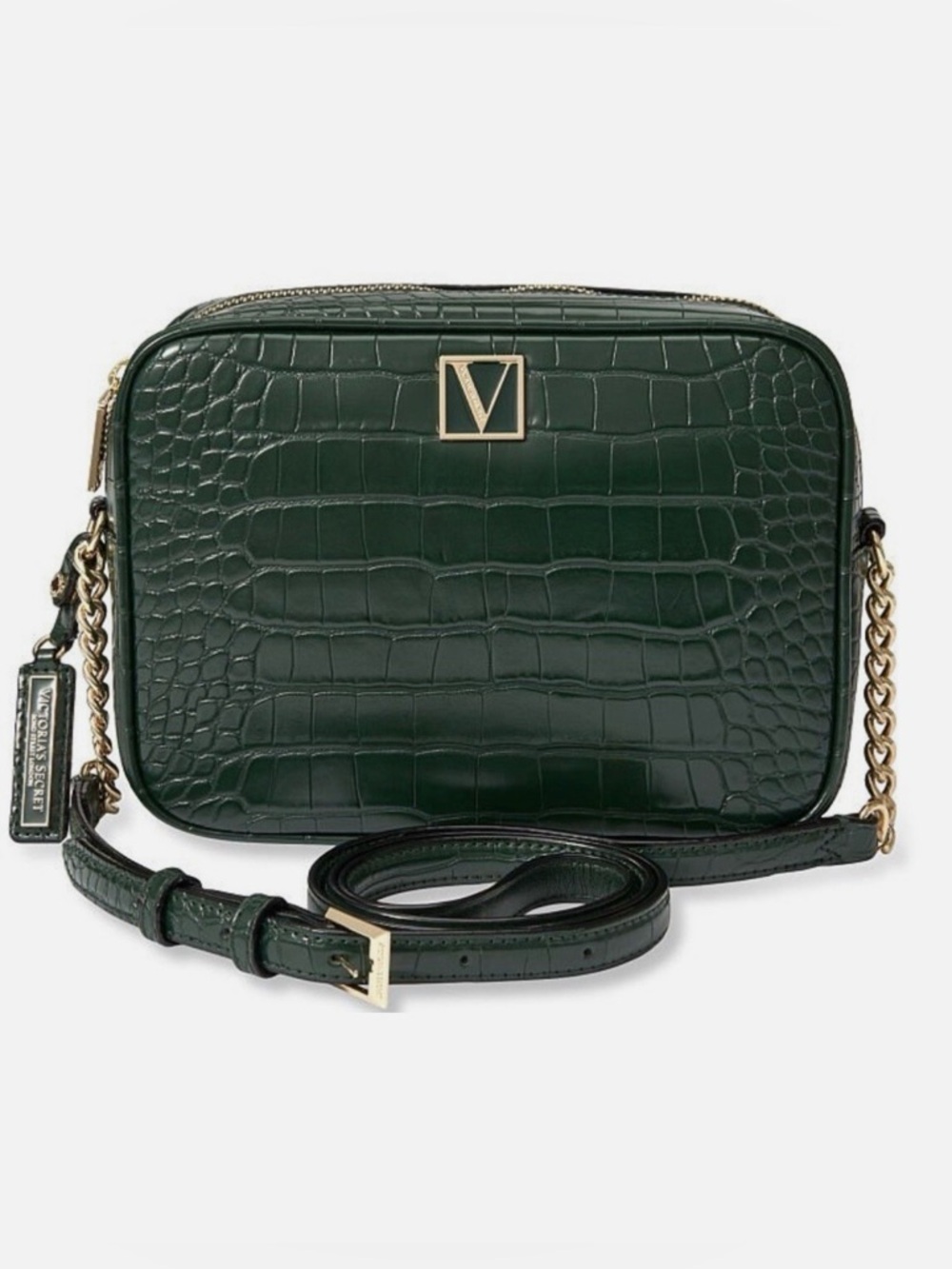 Victoria's Secret Emerald Green Croc Crossbody bag